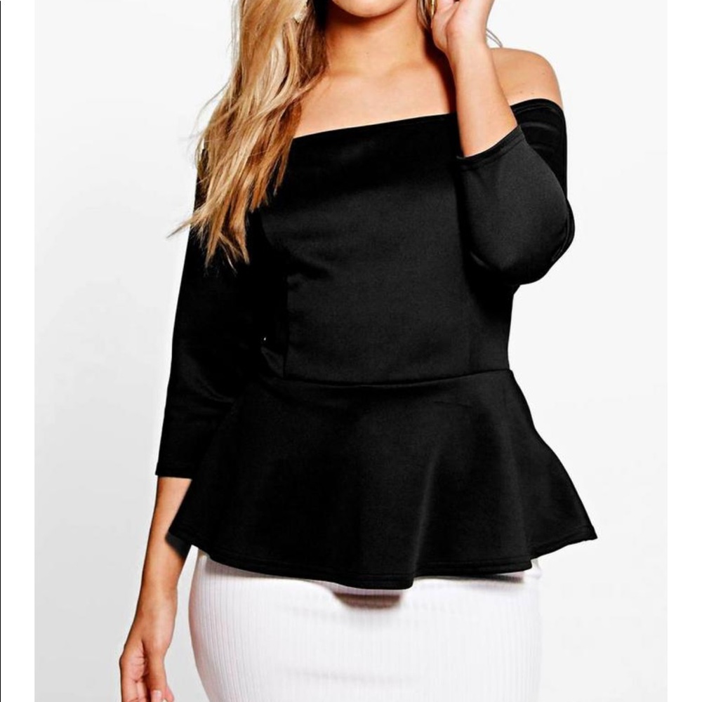 PLUS black peplum top