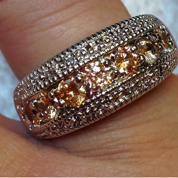 NWT! Golden Morganite + White Topaz .925 Ring +🎁 - Picture 3 of 8