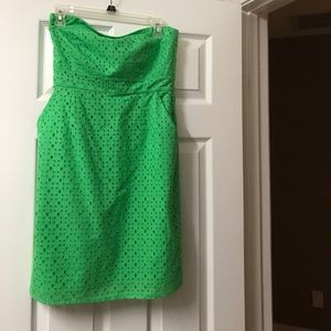 Strapless eyelet dress
