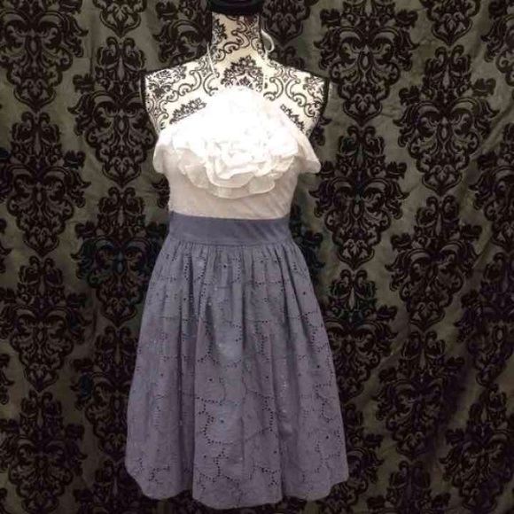 XOXO Dresses & Skirts - XOXO Chambray & Eyelet Fluffy Dress