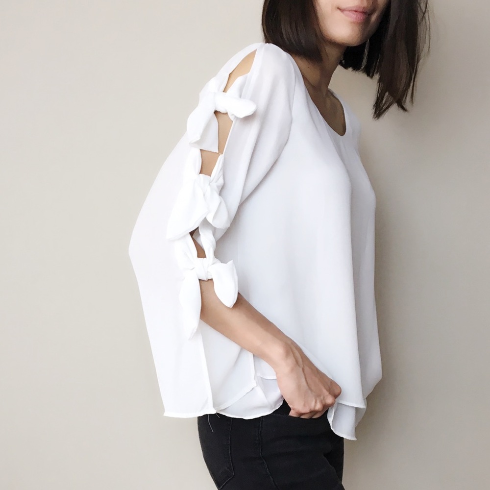 Rebecca ribbons sleeve blouse top - Picture 4 of 4