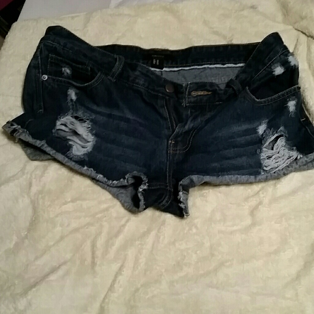 Distressed Jean cut offs forever 21 size 29