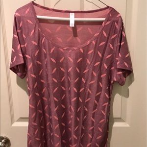 Lularoe Pink Medium Jacquard Classic T NWOT