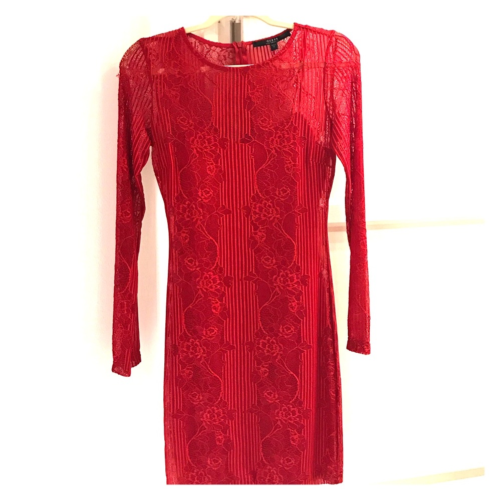 Long sleeve lace midi dress