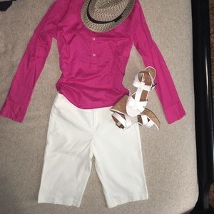 Cynthia Rowley White Bermuda Shorts