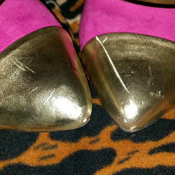 🐝Mossimo Deep Hot Pink & Gold Heels Size 10🐝 - Picture 6 of 6