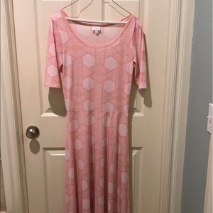 LuLaRoe Pink Geometric Medium Ana NWOT