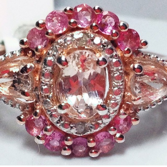 NWT! Rare Marropino Morganite Pink Sapphire Ring - Picture 2 of 8