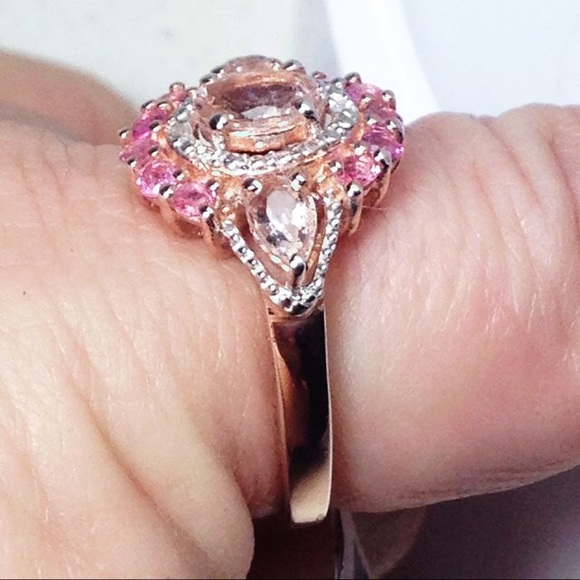 NWT! Rare Marropino Morganite Pink Sapphire Ring - Picture 4 of 8