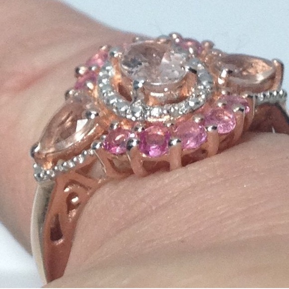 NWT! Rare Marropino Morganite Pink Sapphire Ring - Picture 5 of 8