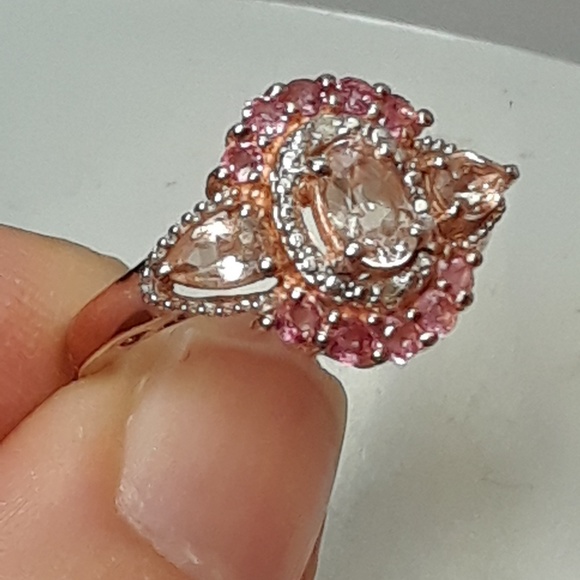NWT! Rare Marropino Morganite Pink Sapphire Ring - Picture 6 of 8