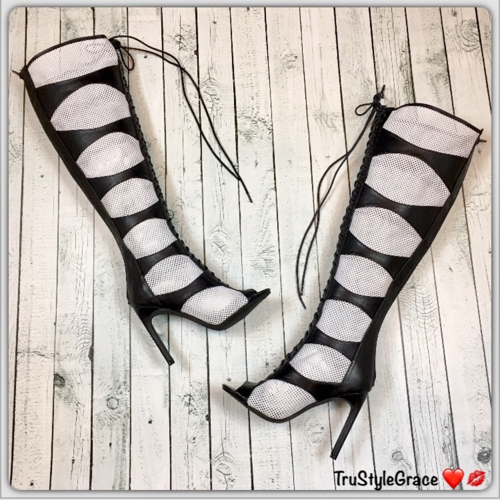 SALE❗️BNIB 🌹 Privileged Lace-Up Open Toe Boots