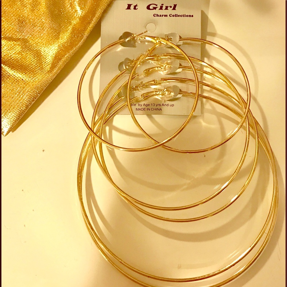 Classic Gold Hoops 3 set