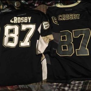 Two Sidney Crosby youth Reebok jerseys