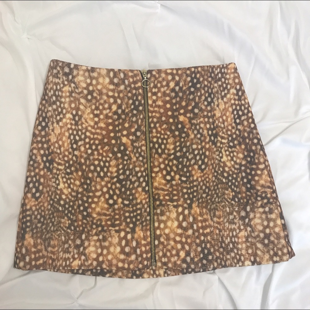 Topshop Deer Print Skirt