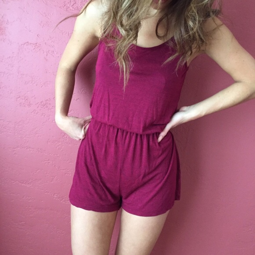 H&M burgundy romper