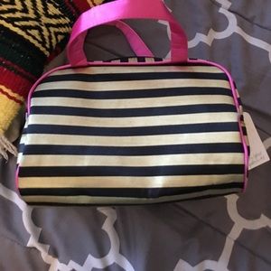 Gold black makeup bag