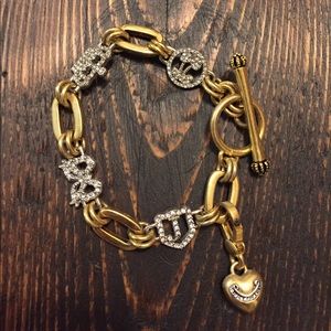 Juicy couture heart diamond charm bracelet