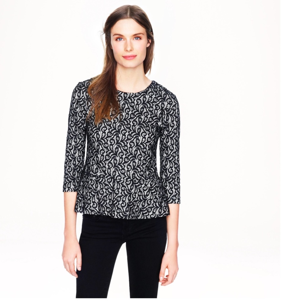 J Crew - Lace peplum top - sz S