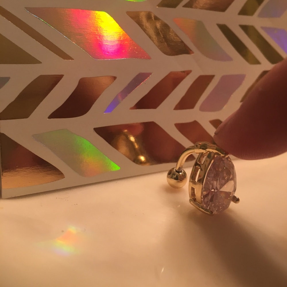 Diamond belly button ring