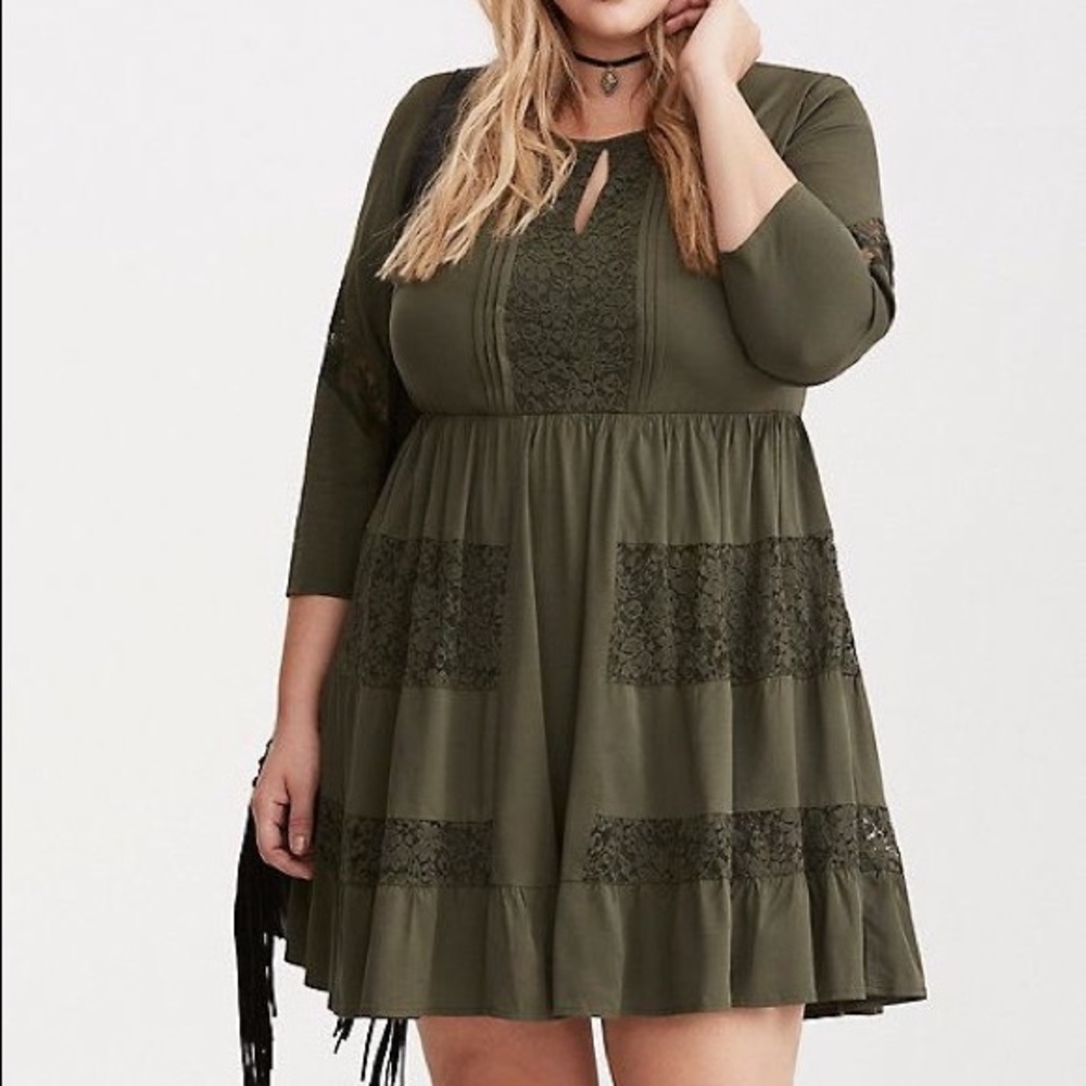 Torrid olive green dress (4)