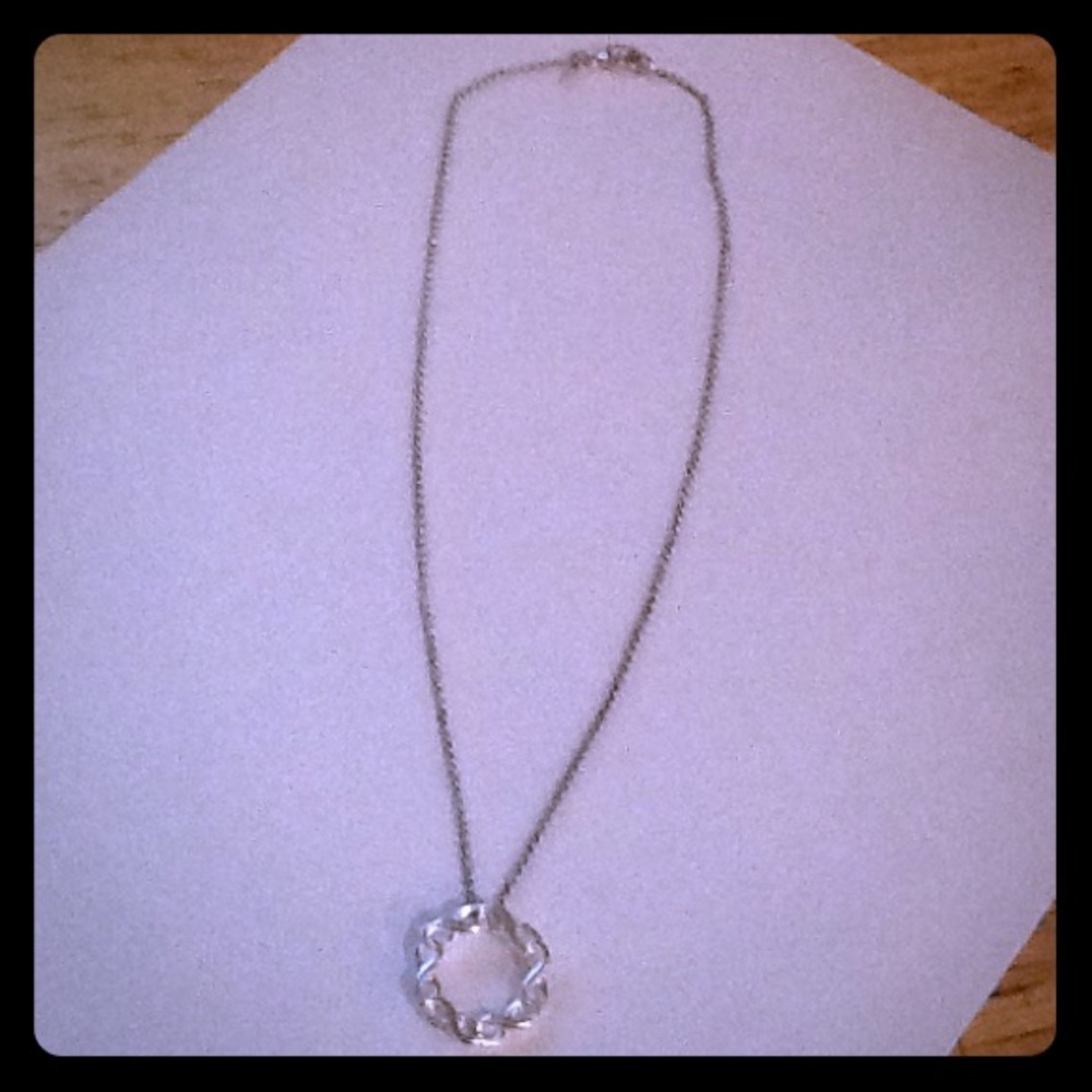 Silver domestic violence awareness necklace
