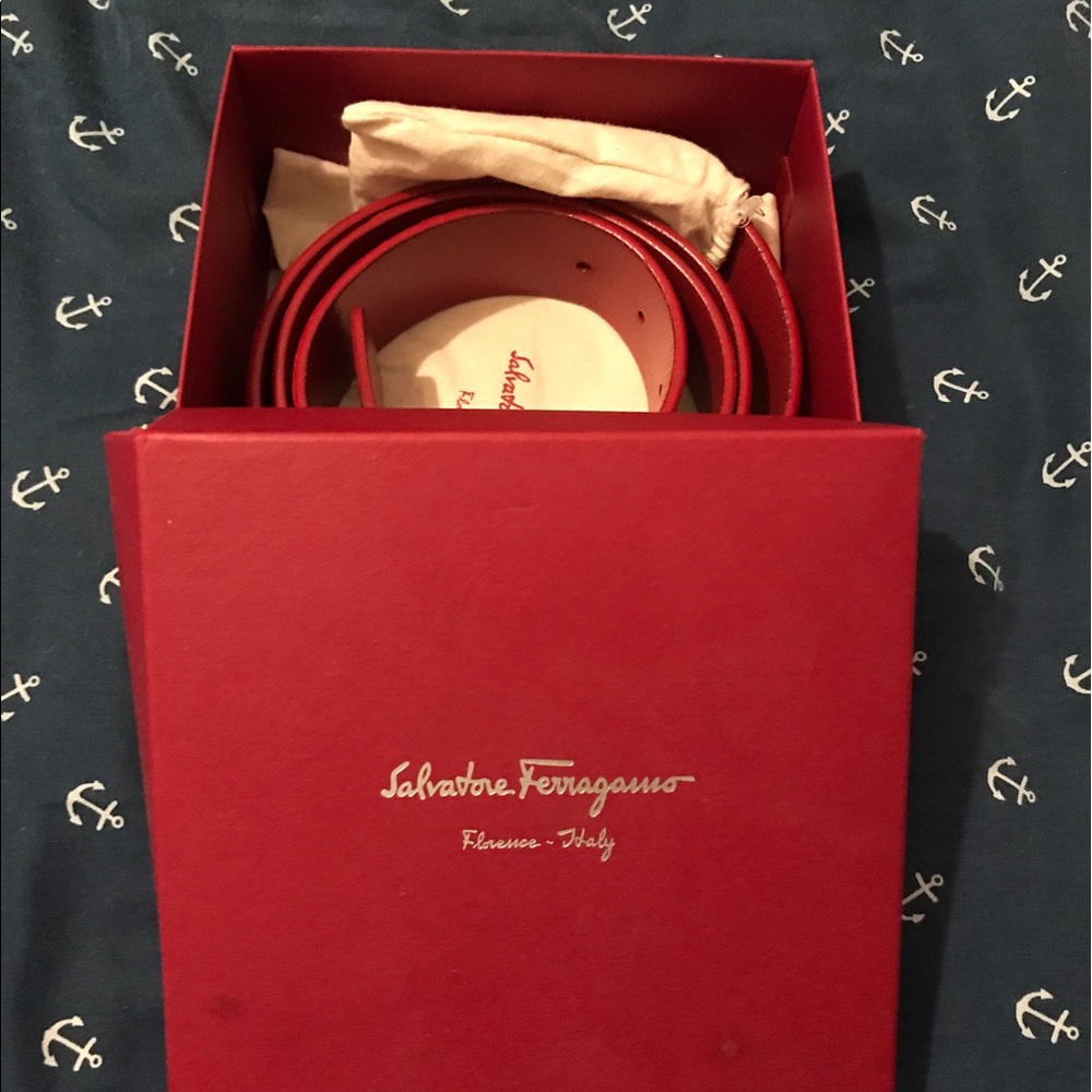 Red Salvatore ferragamo belt