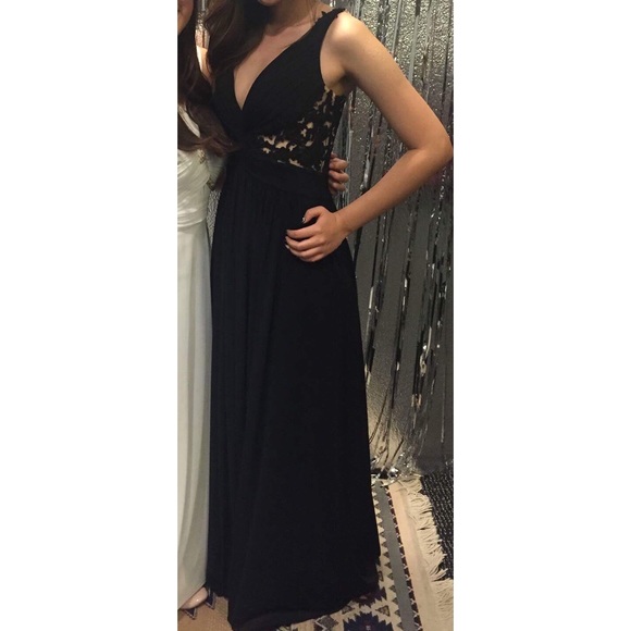Sherri Hill Black V-Neck Prom Dress - Picture 3 of 7
