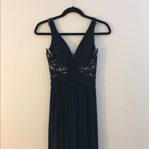 Sherri Hill Black V-Neck Prom Dress - Picture 4 of 7