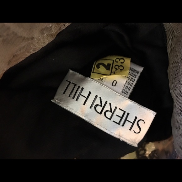 Sherri Hill Black V-Neck Prom Dress - Picture 7 of 7