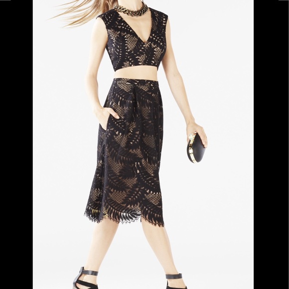 BCBGMAXAZRIA Tyrah Lace Cutout Two-Piece Dress NEW - Picture 2 of 4