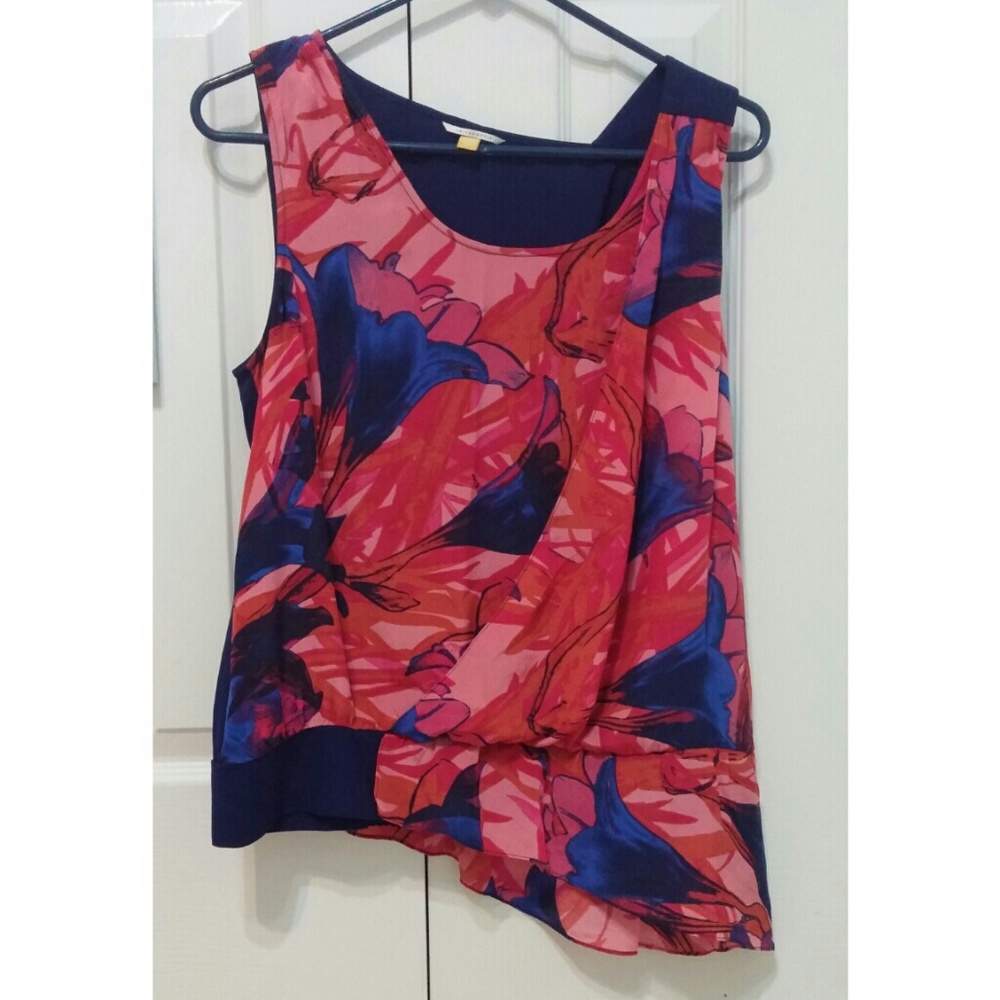 Asymmetrical tropical tank top WORN ONCE