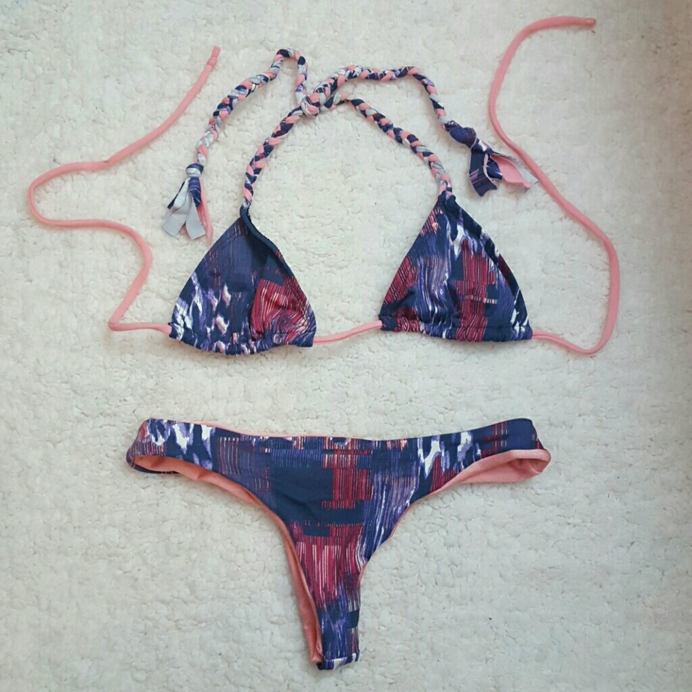 Purple-pink abstract Bikini