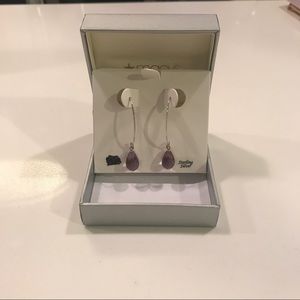 Sterling silver and Amethyst drop earrings