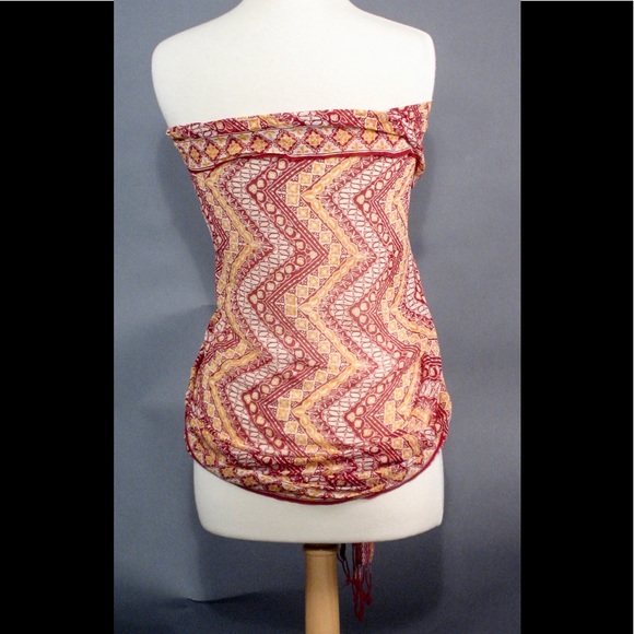 Silk crepe scarf eye dazzler red, yellow, white - Picture 3 of 4