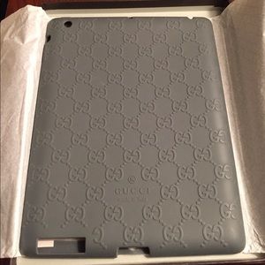 Gucci authentic grey rubber IPad cover. New in box