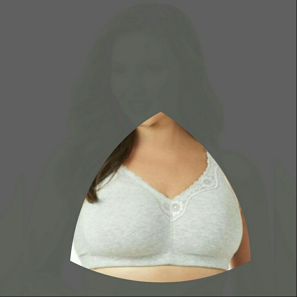 CATHERINES NO WIRE COTTON COMFORT BRA GREY 40C NWT