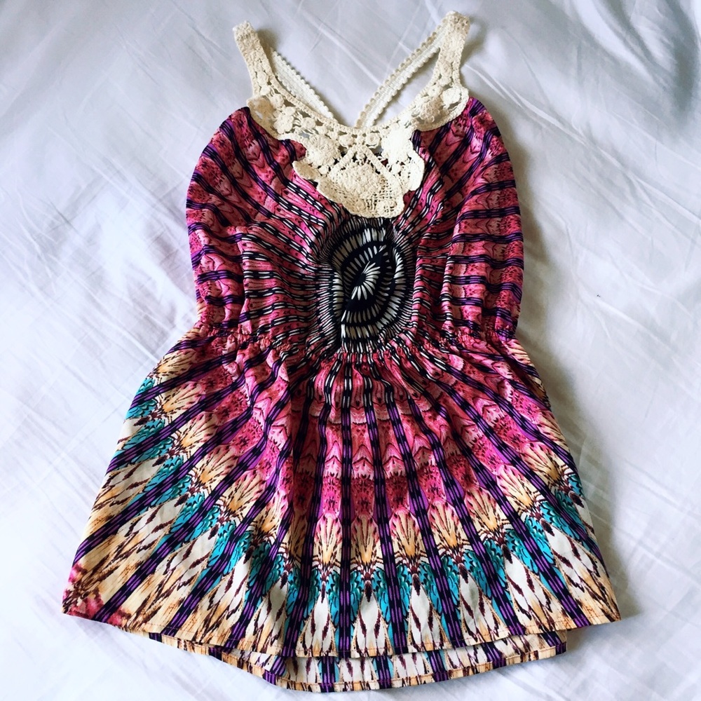🌞 Coachella Vibes Trippy Rainbow Tank Top Blouse