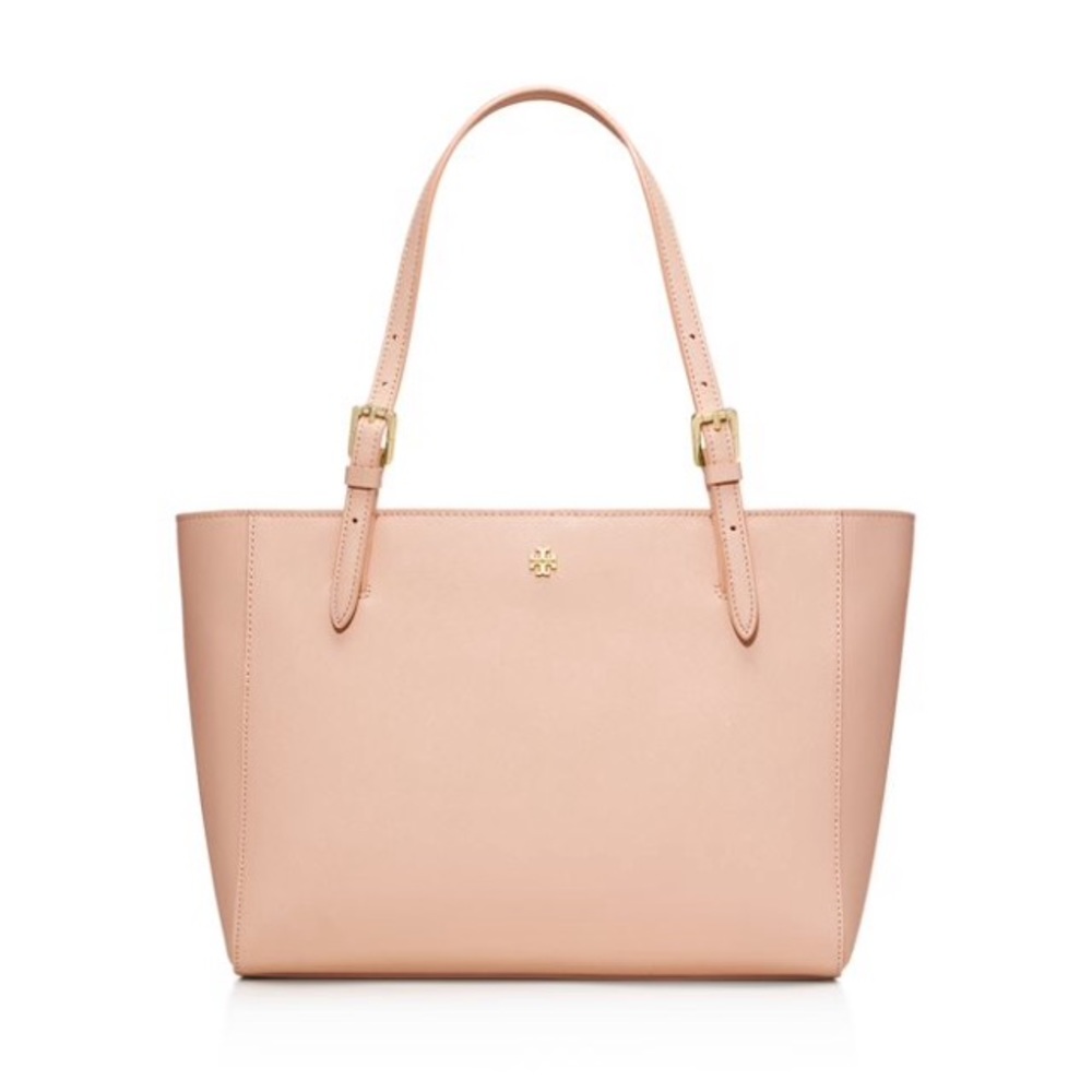 TORY BURCH YORK BUCKLE TOTE (LIGHT OAK BEIGE/GOLD)