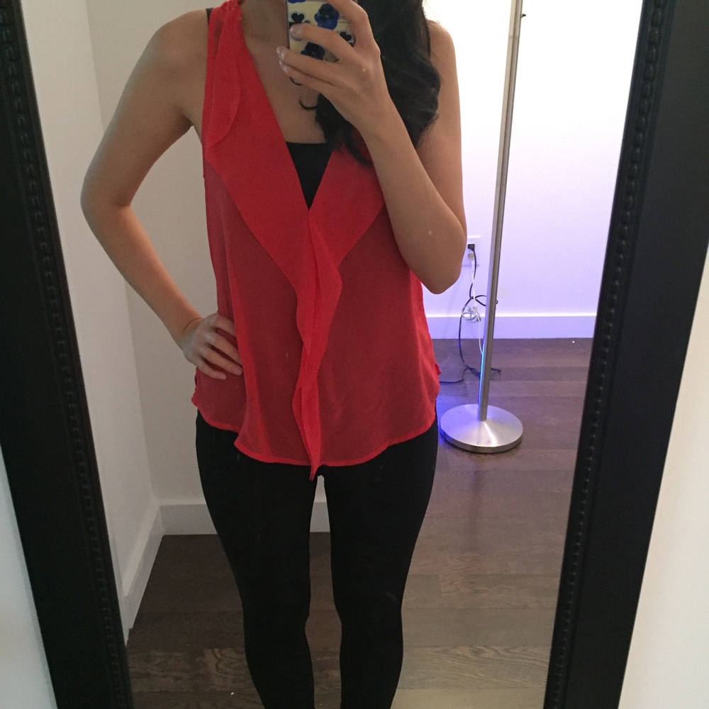 American Eagle Red Waterfall Tank Top | Size Small
