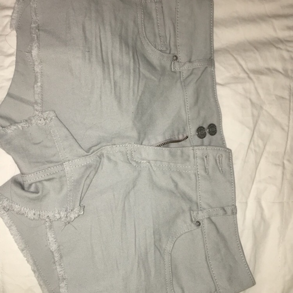 Gray denim shorts