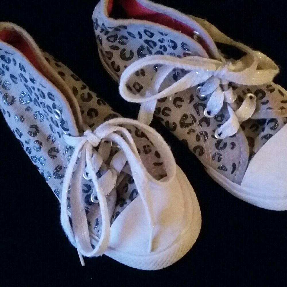 Kidget's girl's high top leopard print sneakers - Picture 1 of 4