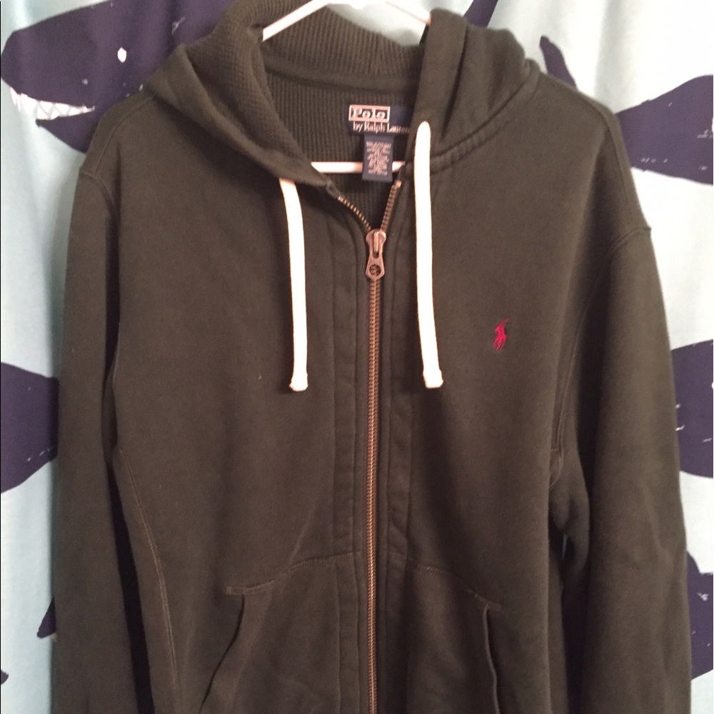 Ralph Lauren men's forest green zip sweatshirt