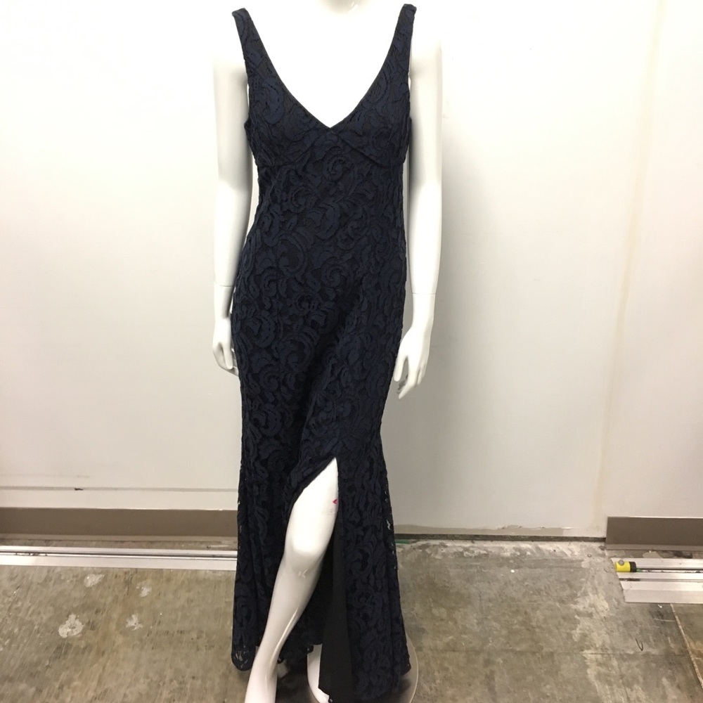 BCBG navy blue lace mermaid dress
