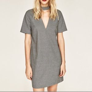 Zara DRESS WITH CHOKER NECK