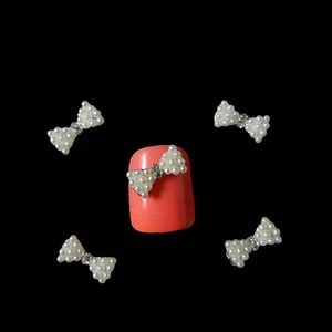 5 pcs Pearl Bow 3D Nail Art Charm