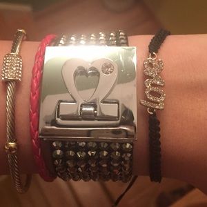 Heart Studded Bracelet & LC LOVE Bracelet