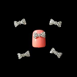 5 pcs Rhinestone Bow 3D Nail Art Charm