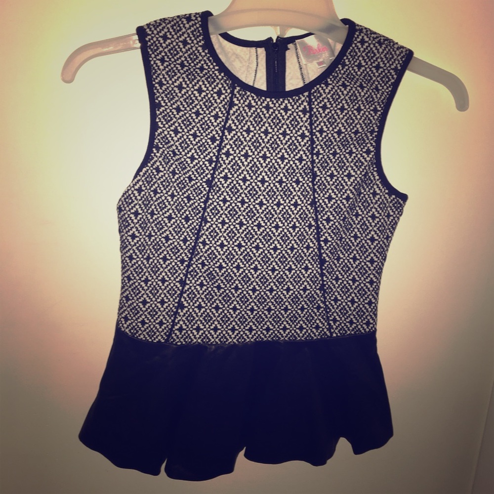 Parker Leather Peplum Top