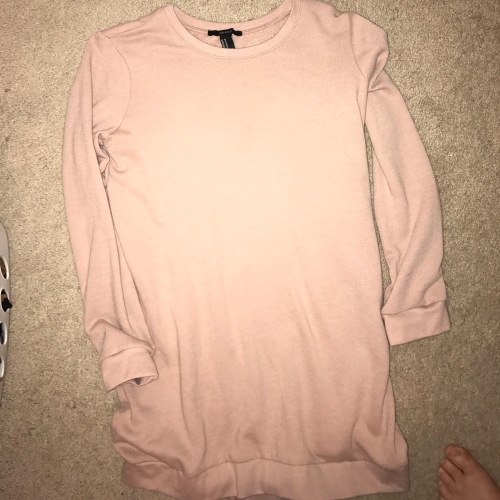 Blush pink sweater dress